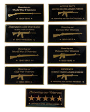 Load image into Gallery viewer, Memorial Flagpole Plaques Gold/Black