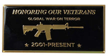 Load image into Gallery viewer, Memorial Flagpole Plaques Gold/Black
